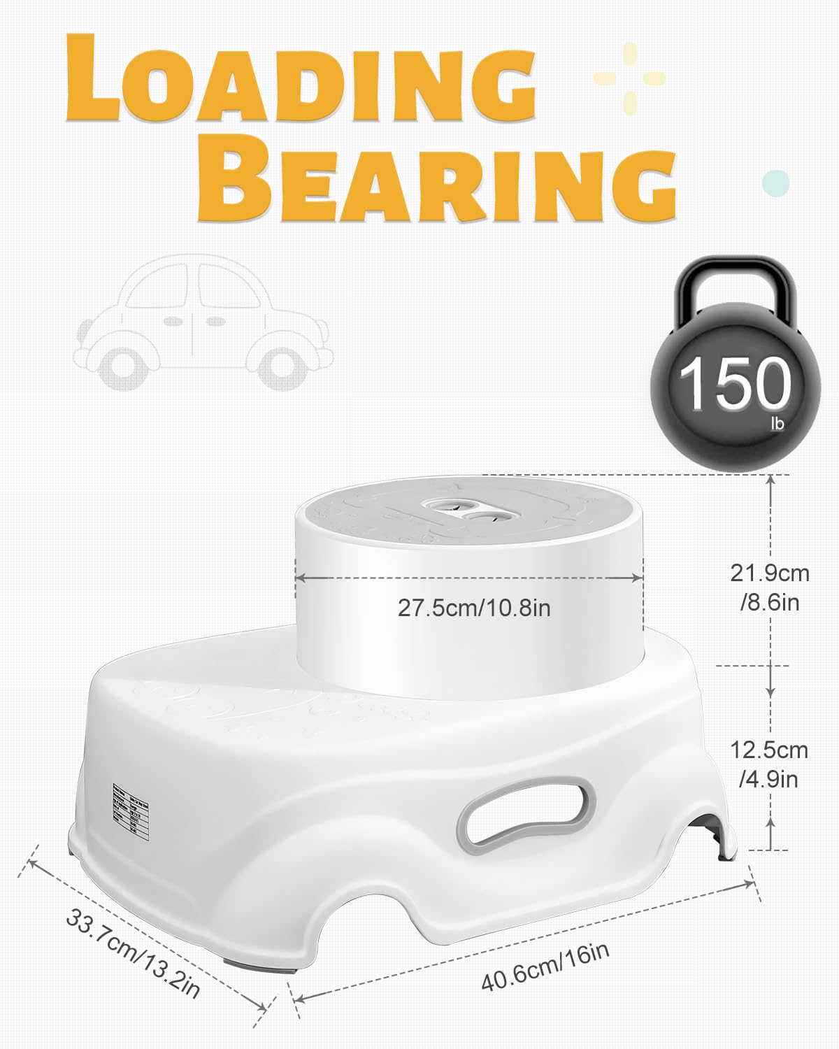 Kids step Stool - Safe Non - Slip Bathroom Helper For Kids