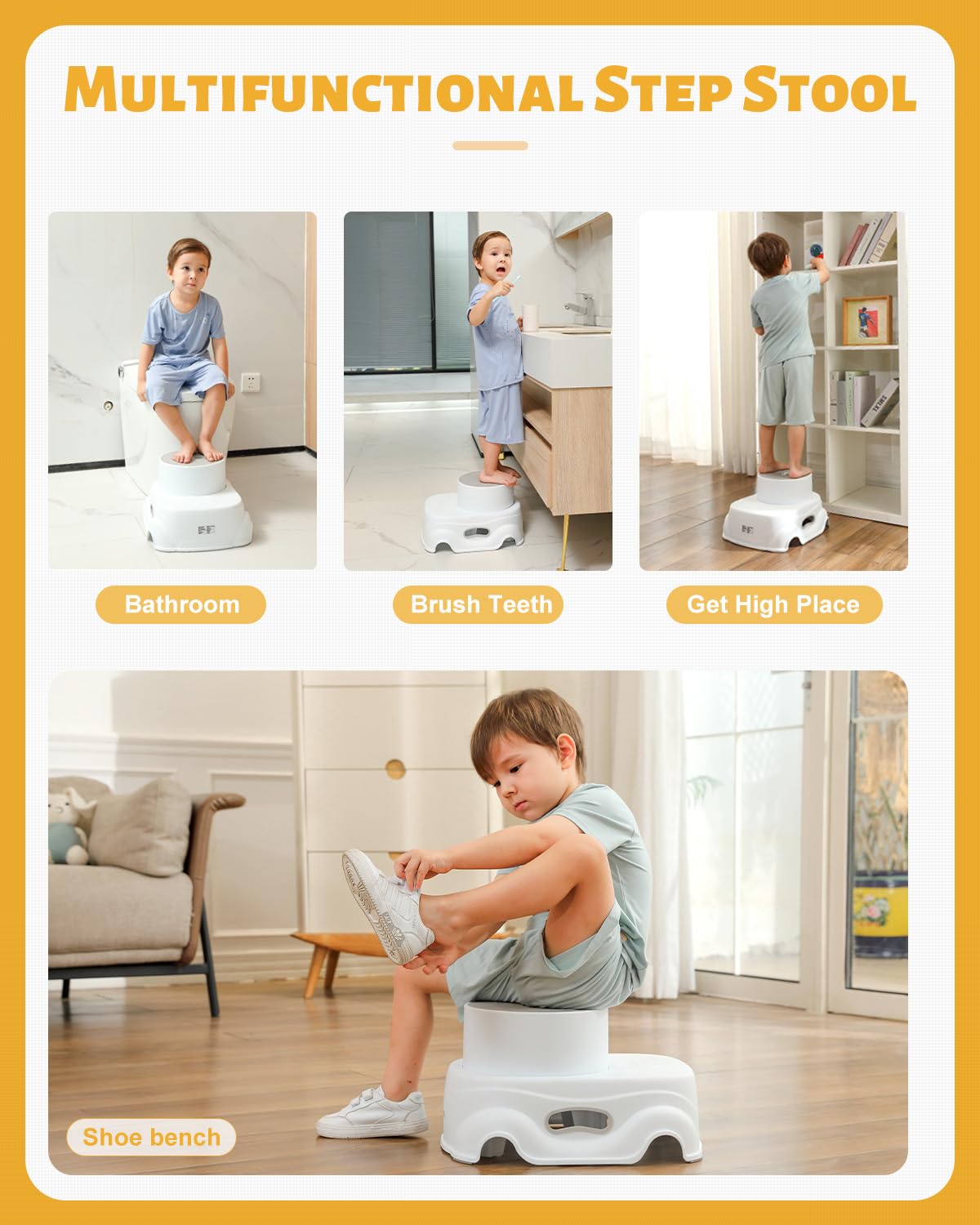 Kids step Stool - Safe Non - Slip Bathroom Helper For Kids