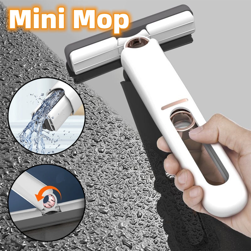 Mini Portable Mop – Easy Squeeze Cleaning Tool for Home & Car