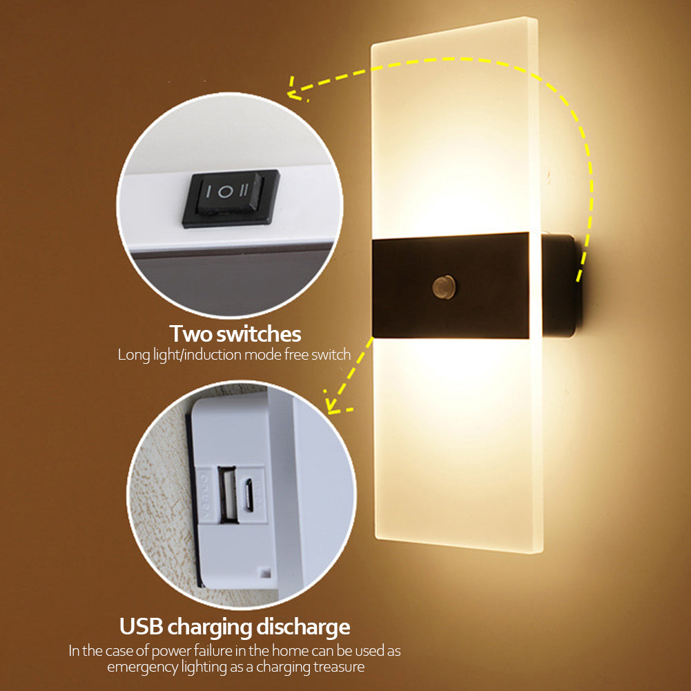 Motion Sensor Night Light – Wireless USB Wall Lamp